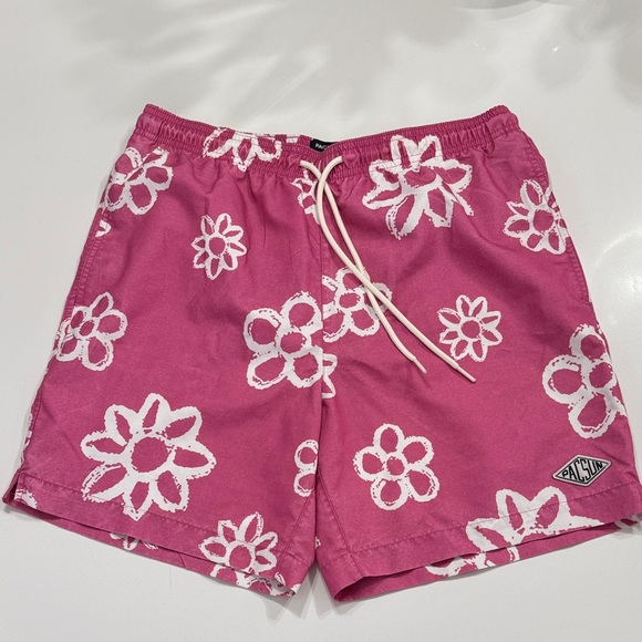PacSun Pink Floral Swimming Trunks - Picture 1 of 3